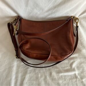 FOSSIL Jolie Brown Genuine Leather Medium Hobo Shoulder/Crossbody Bag
